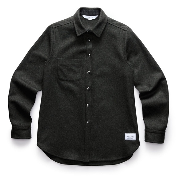 Anian Jackets & Blazers - Anian Modern Melton Wool Shirt Jacket—Charcoal